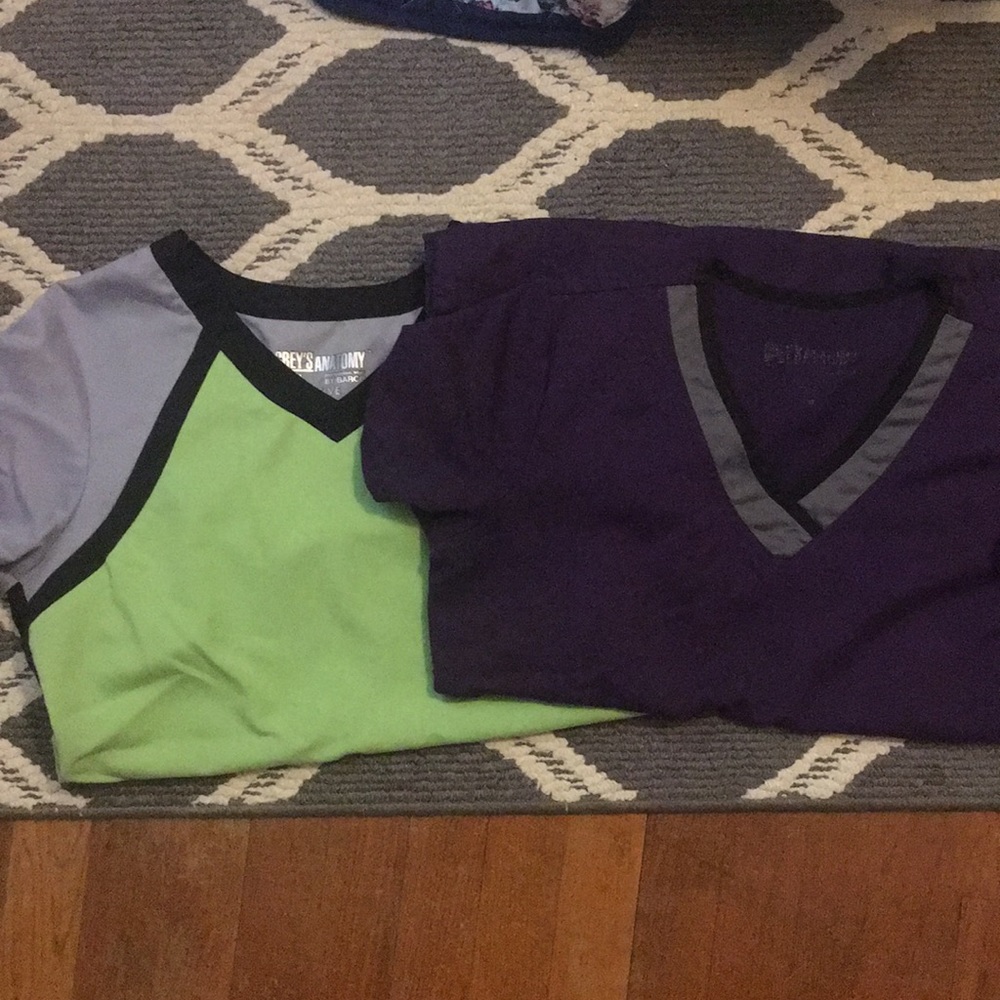 Grey's Anatomy Short Sleeve Tops - Green and Purple